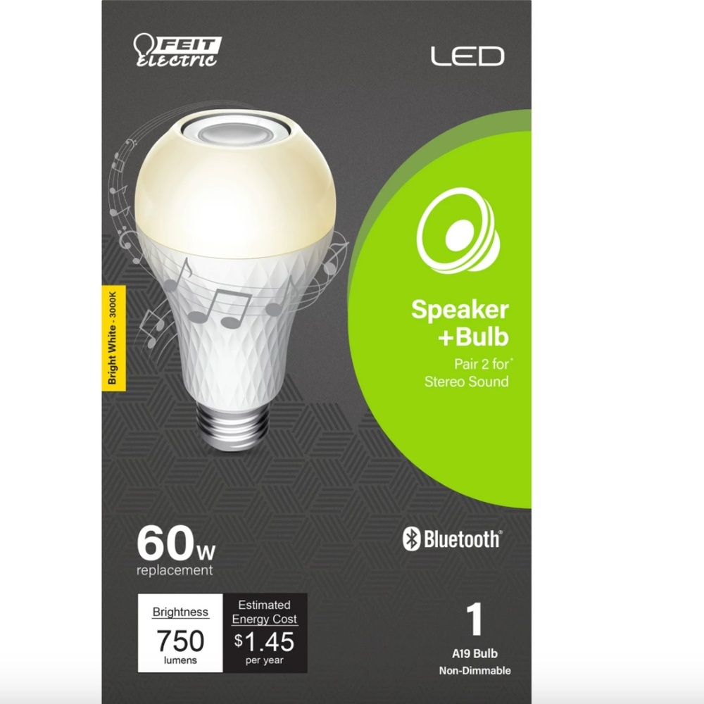 S1-NEW Feit Electric BTOM60830LEDI Speaker/Light Bulb